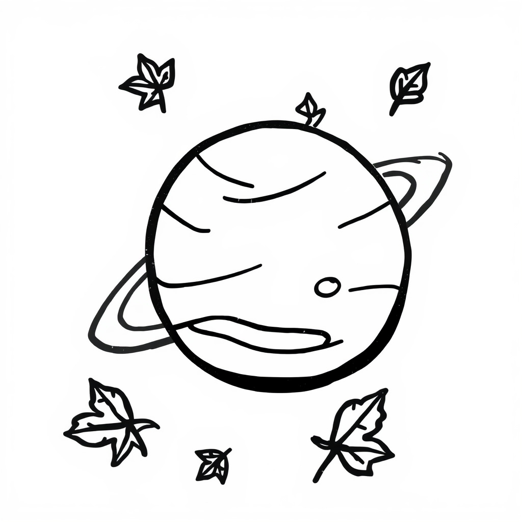 Saturn with autumn leaves