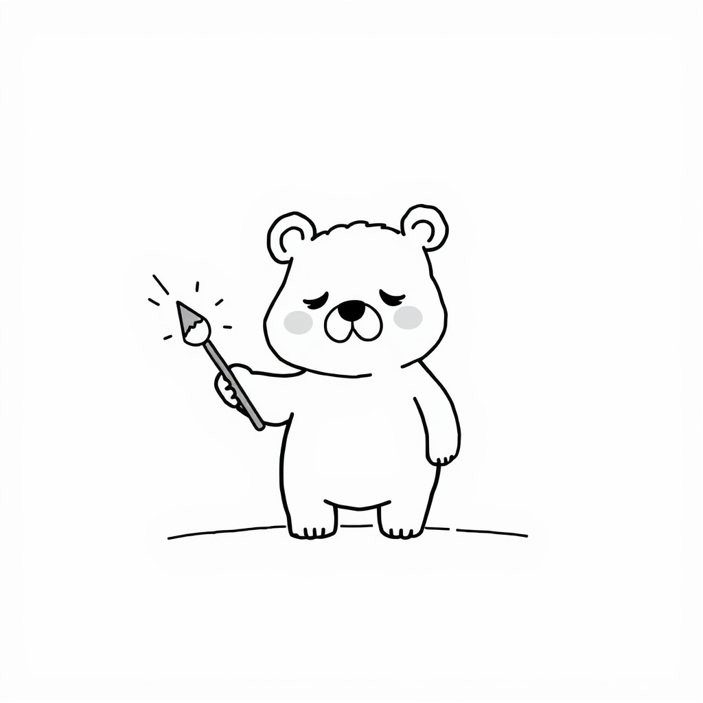 Grumpy Bear painting a rainbow