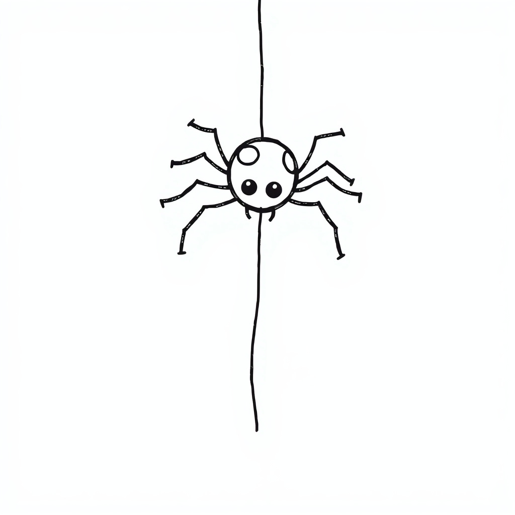 Spider descending on a single thread