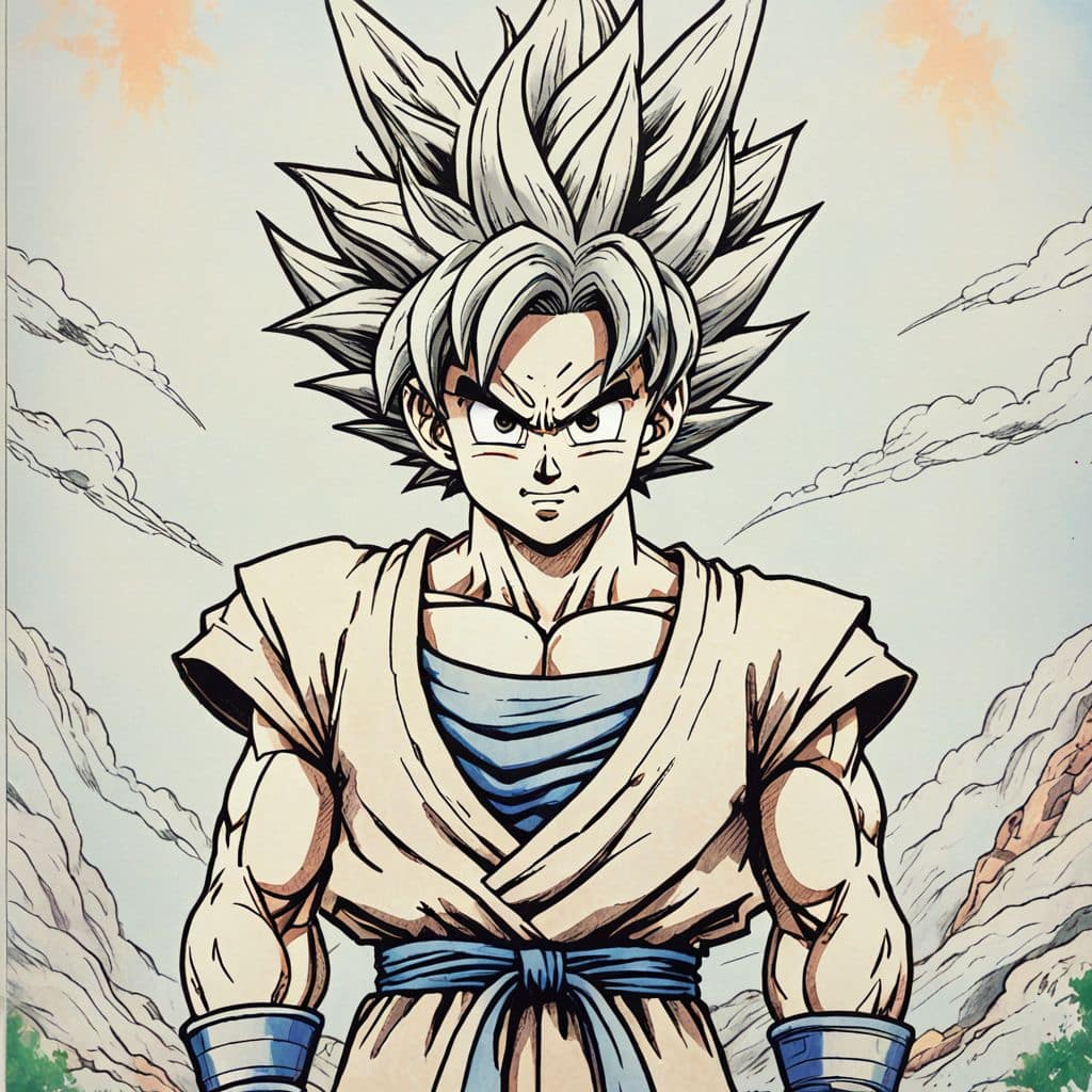 Colored Goku from Dragon Ball Z wearing a bunny costume