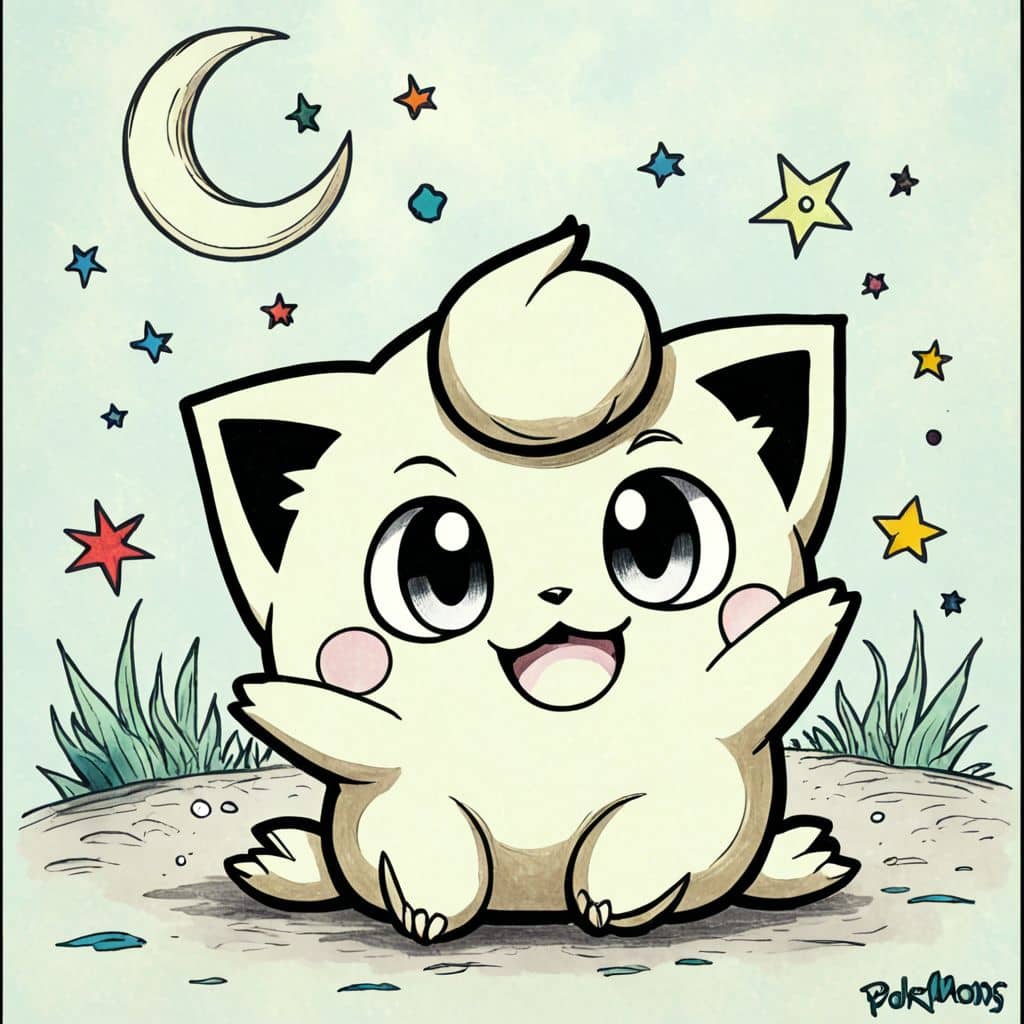 Colored Jigglypuff singing lullaby