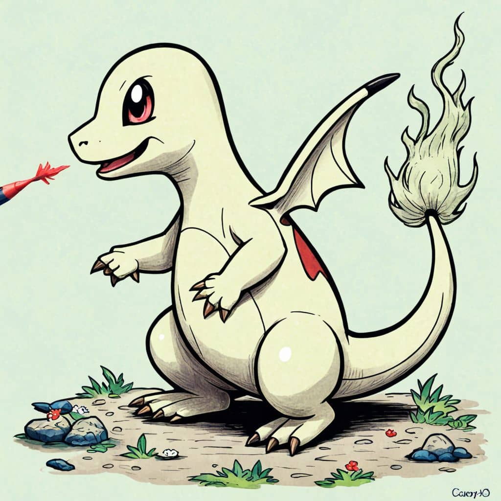 Colored Charmander - Blowing fire