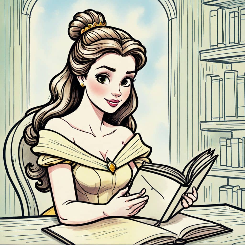 Colored Belle - the Disney Princess reading