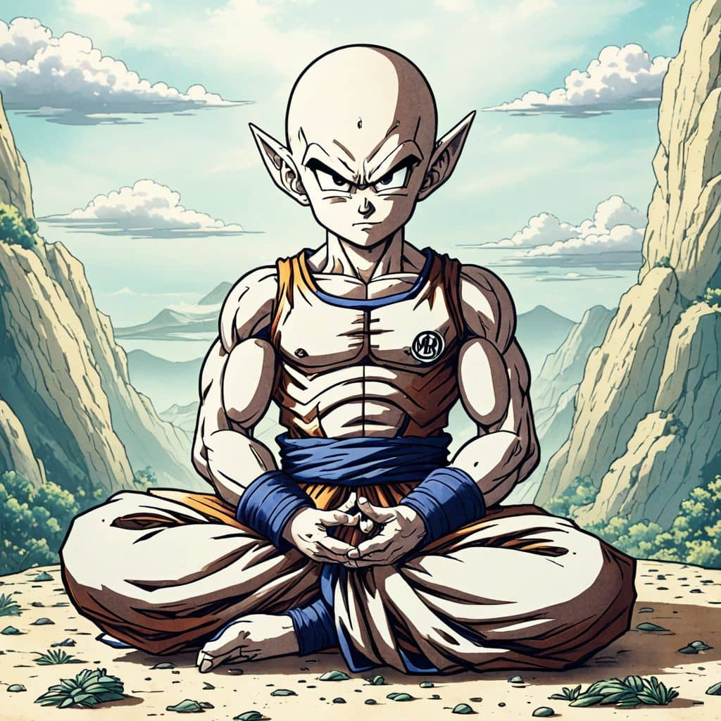 Colored Piccolo from Dragon Ball Z meditating