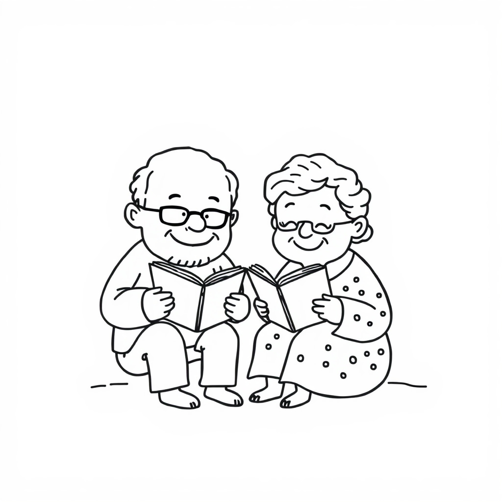 Grandparents reading stories