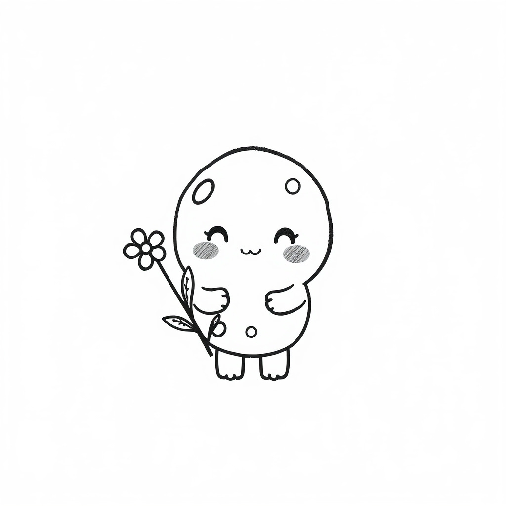 Cookie holding a flower gently