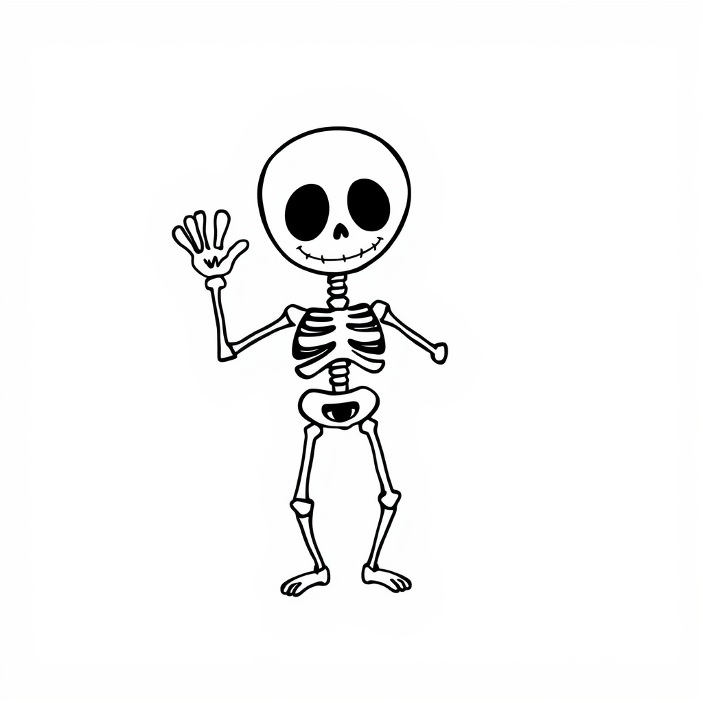 Skeleton waving hello