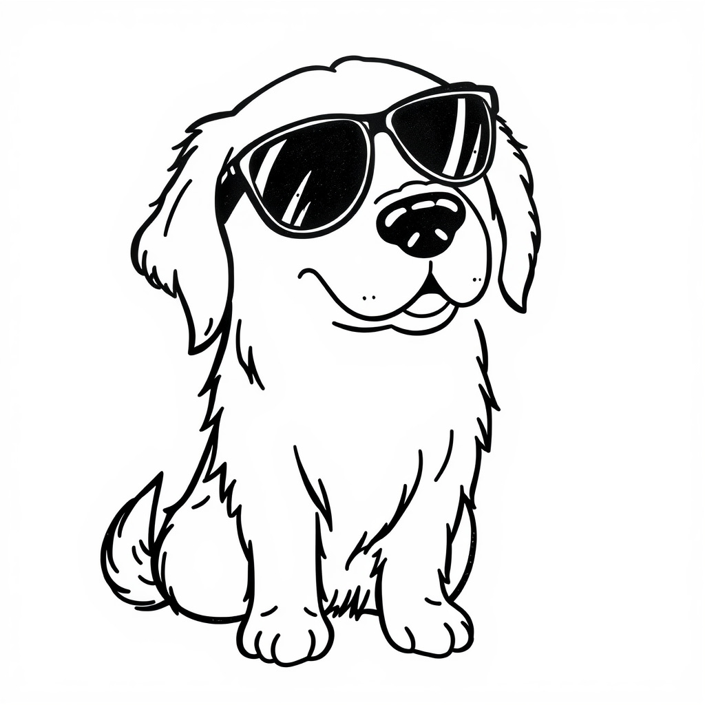 Golden Retriever with sunglasses