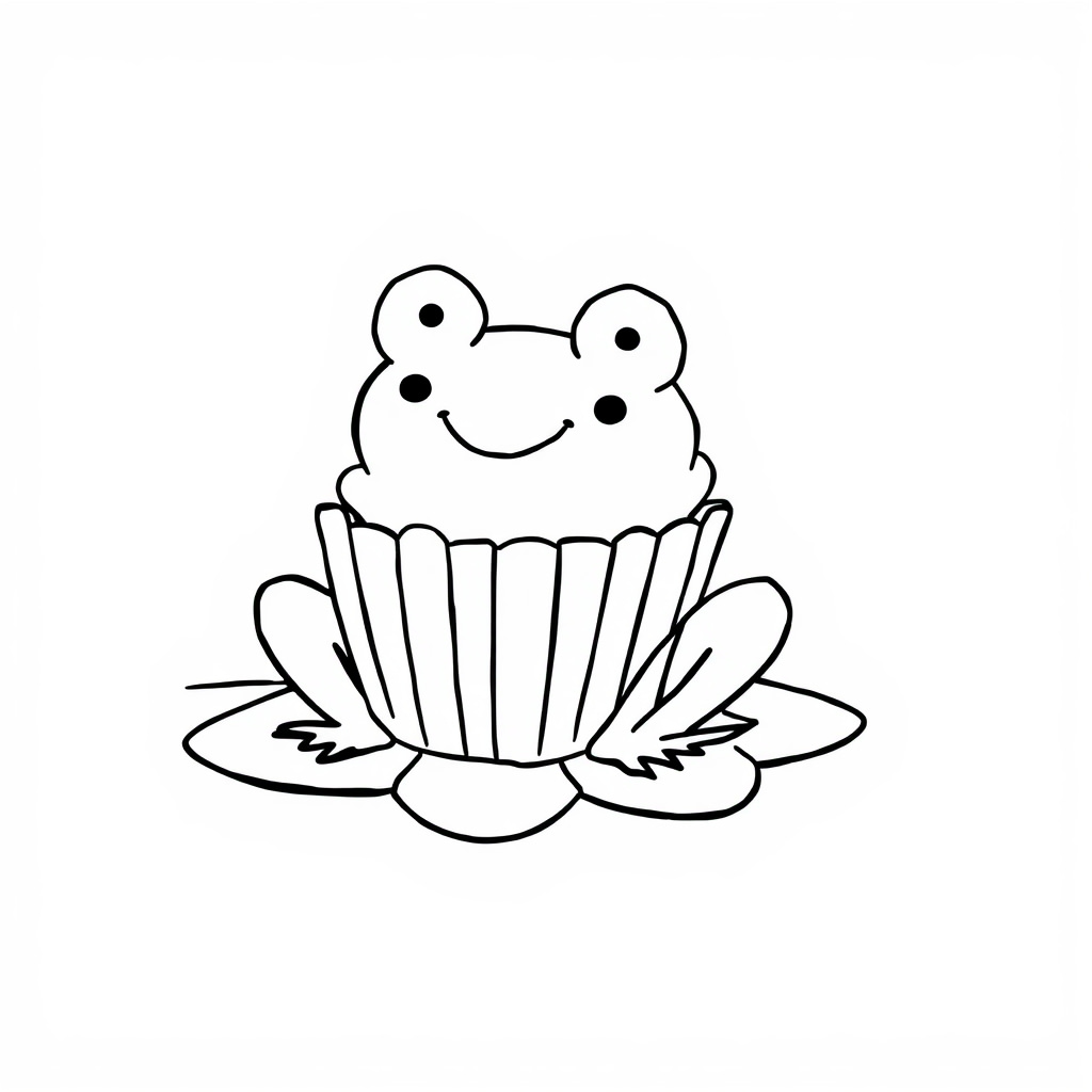 Frog cupcake on a lily pad