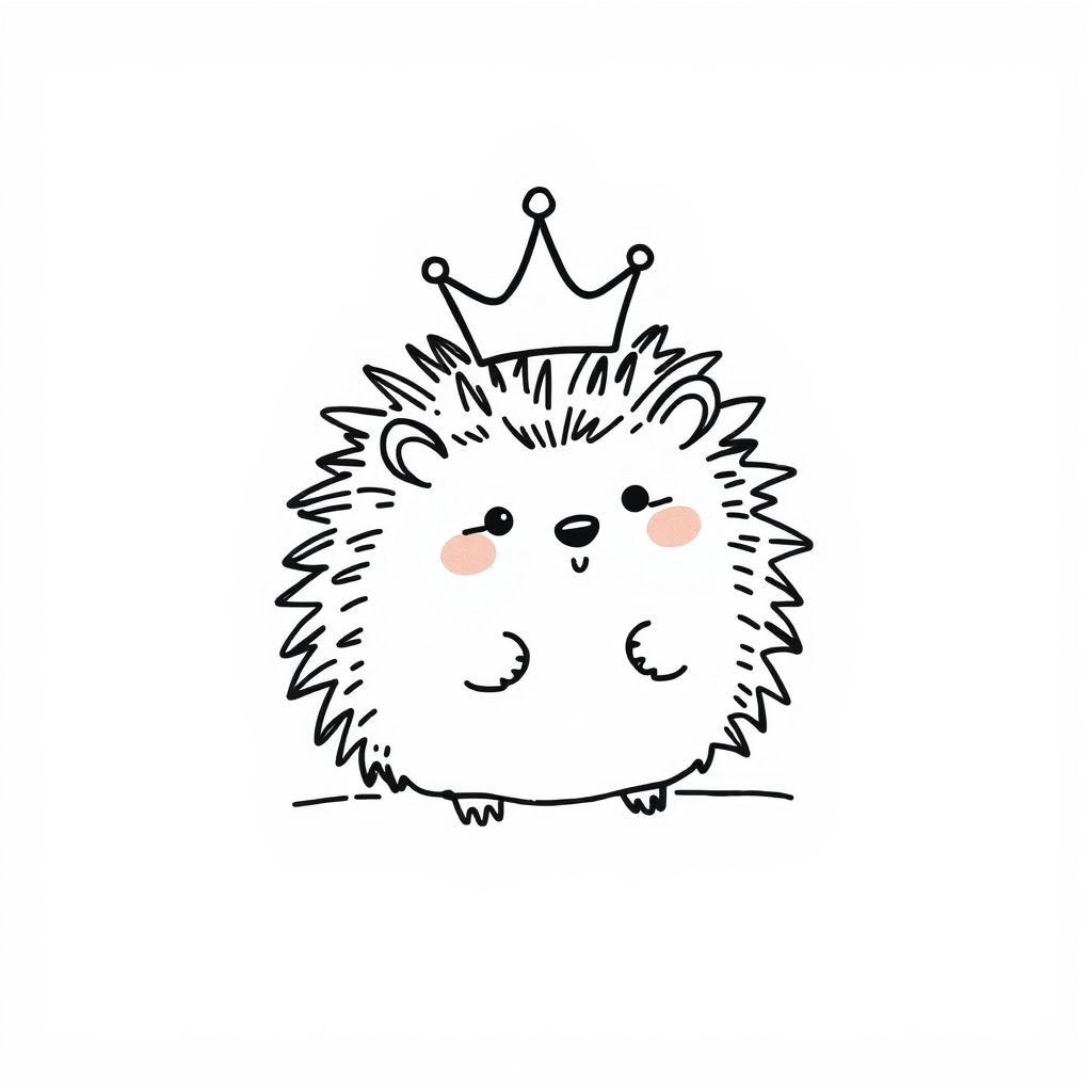 Princess Hedgehog Wearing Tiny Crown