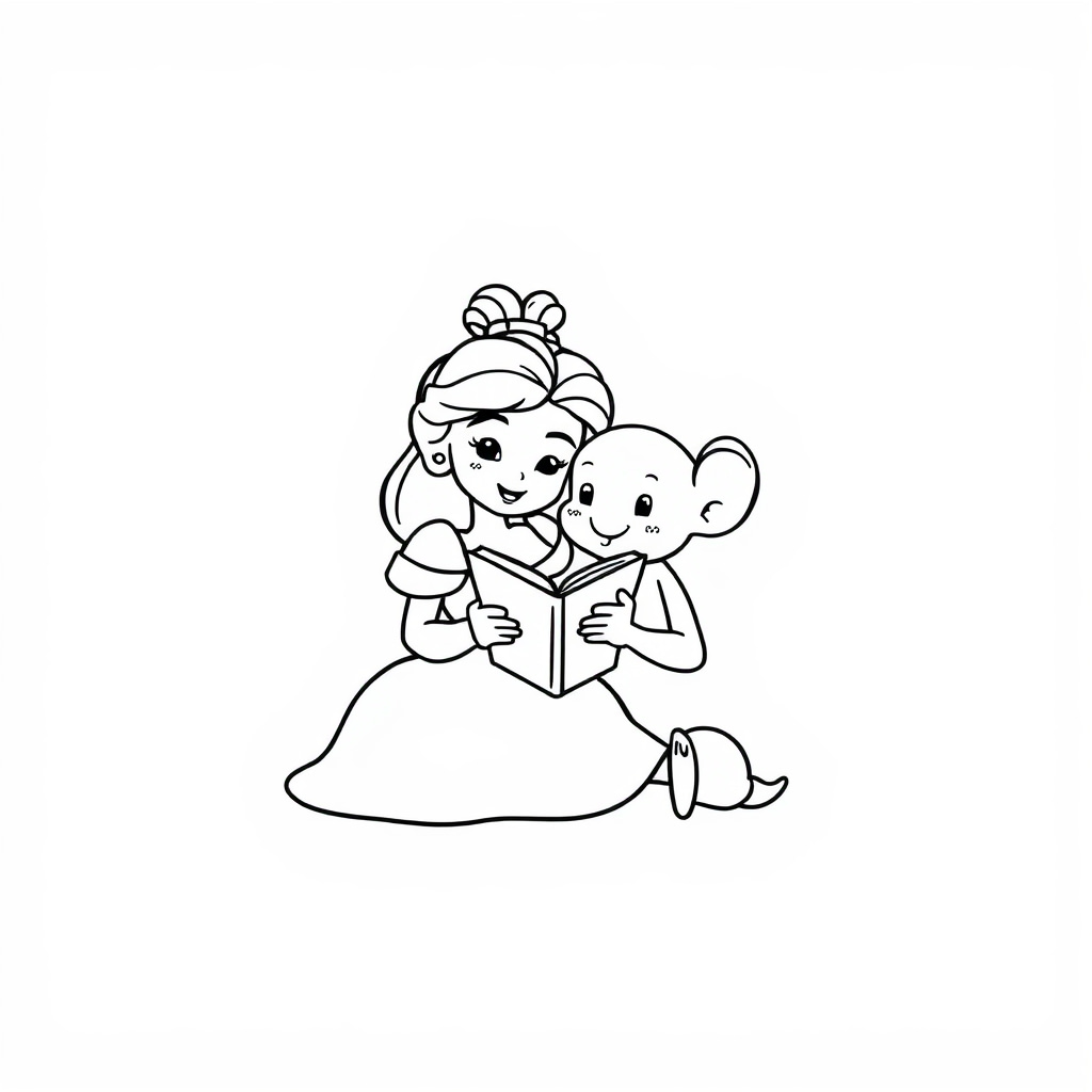 Belle reading with Chip