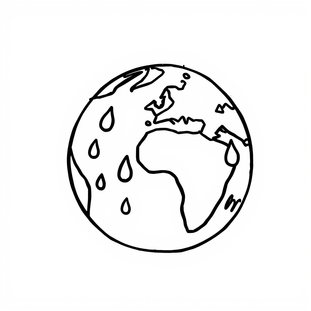 Earth Globe saving water drops