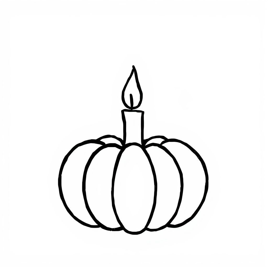 Candle lit on a pumpkin