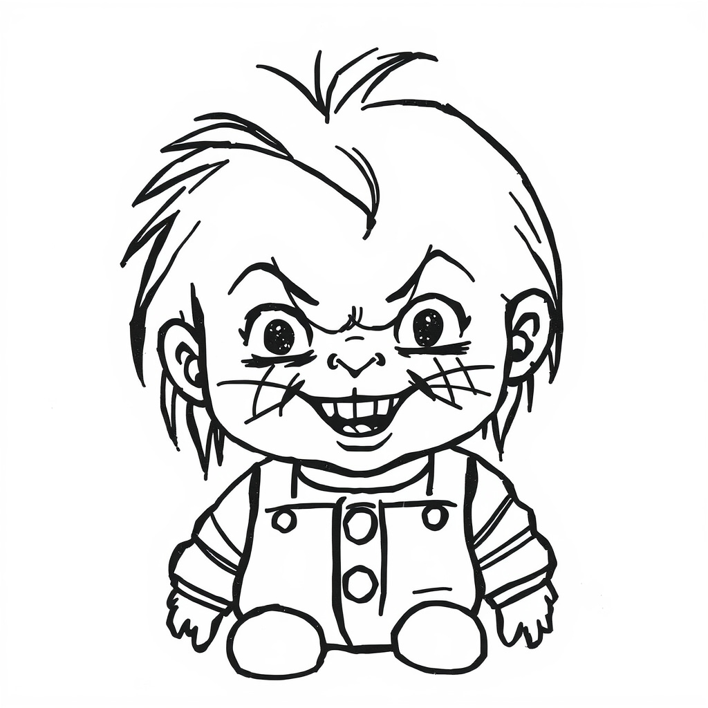 Chucky with stitched face