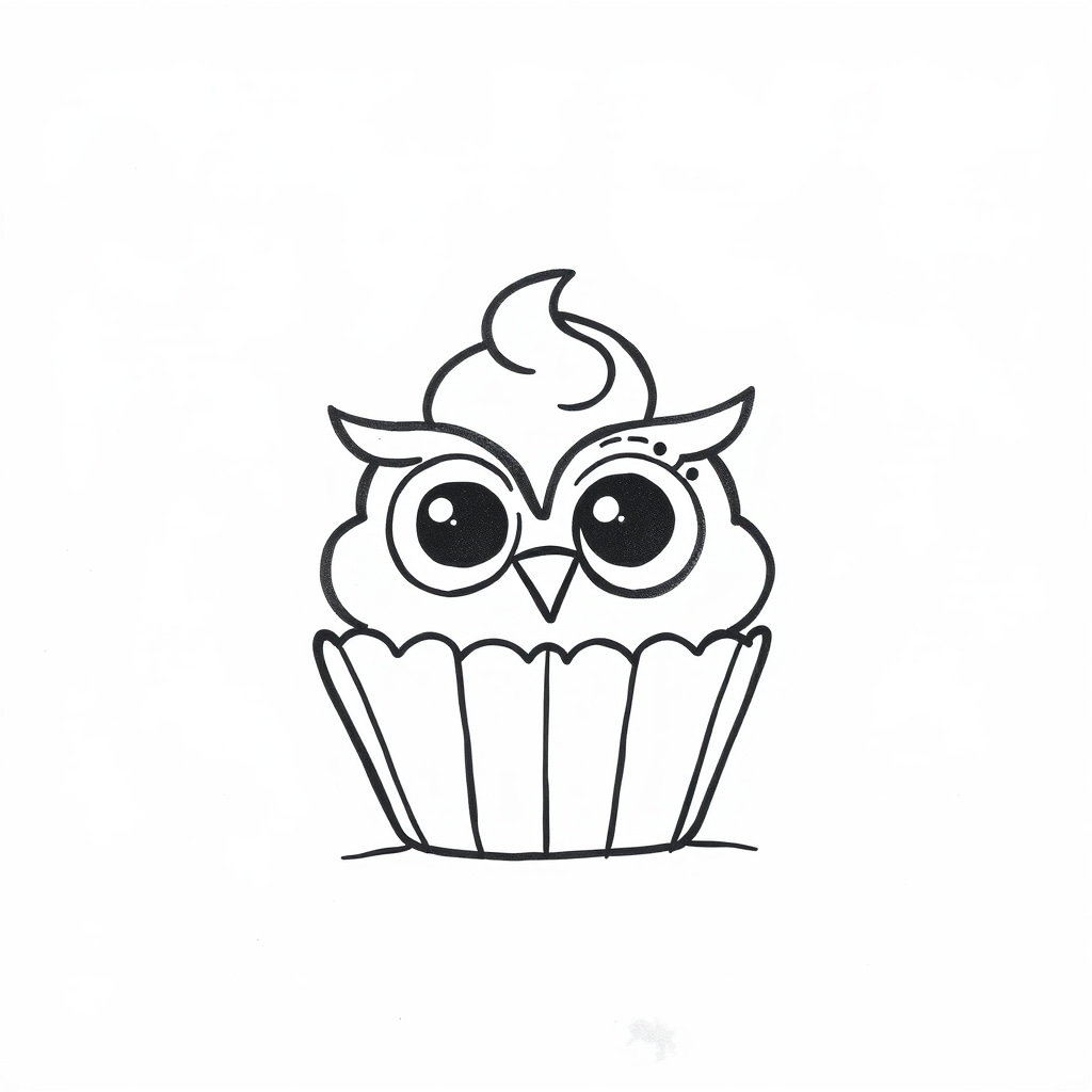 Owl cupcake with big eyes