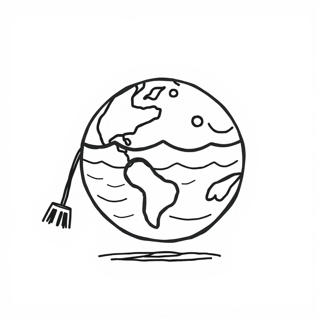 Earth Globe cleaning an ocean