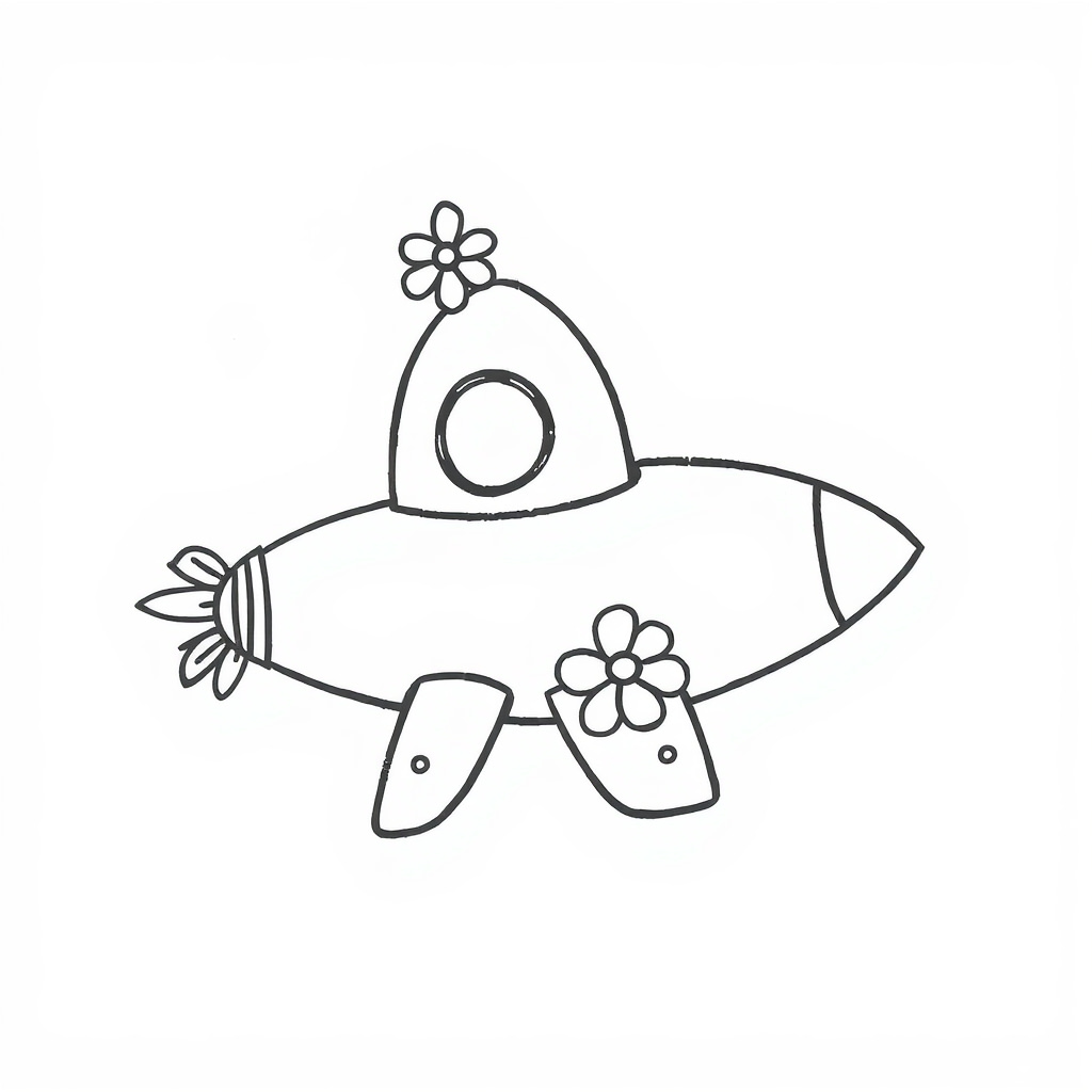 Rocketship with flowers