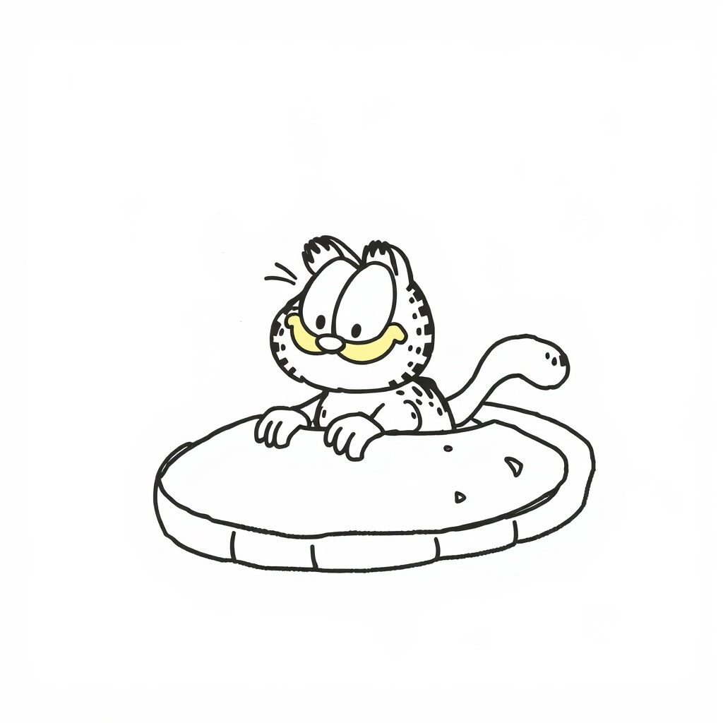 Garfield swimming in a pool