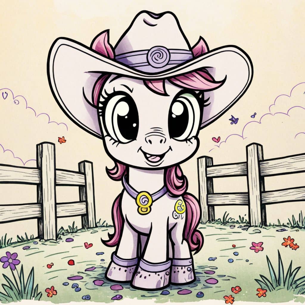 Colored Applejack - cowgirl hat