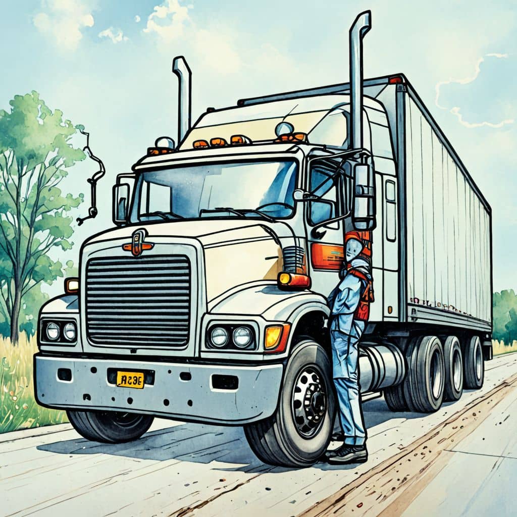 Colored Truck Driver loading cargo