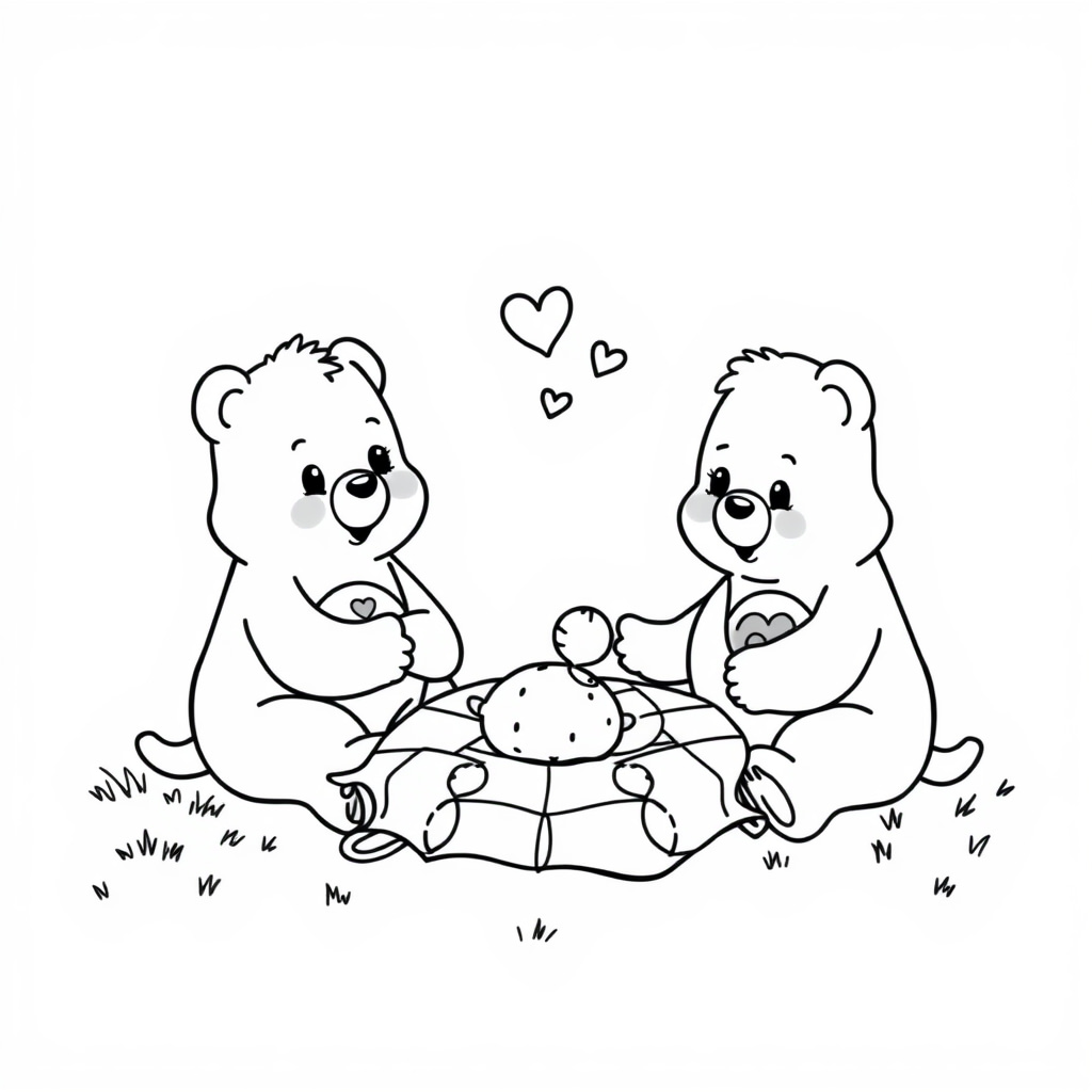 Care Bears sharing a picnic