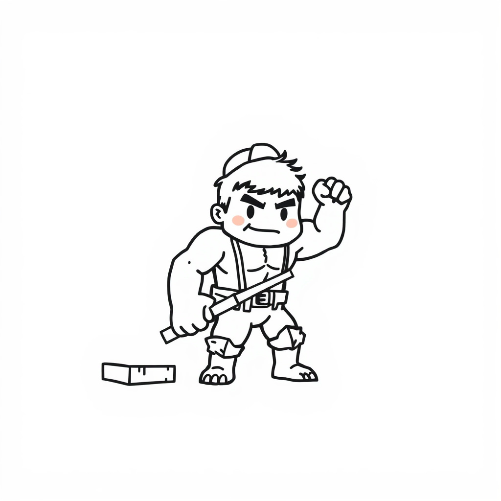 Hulk doing construction work