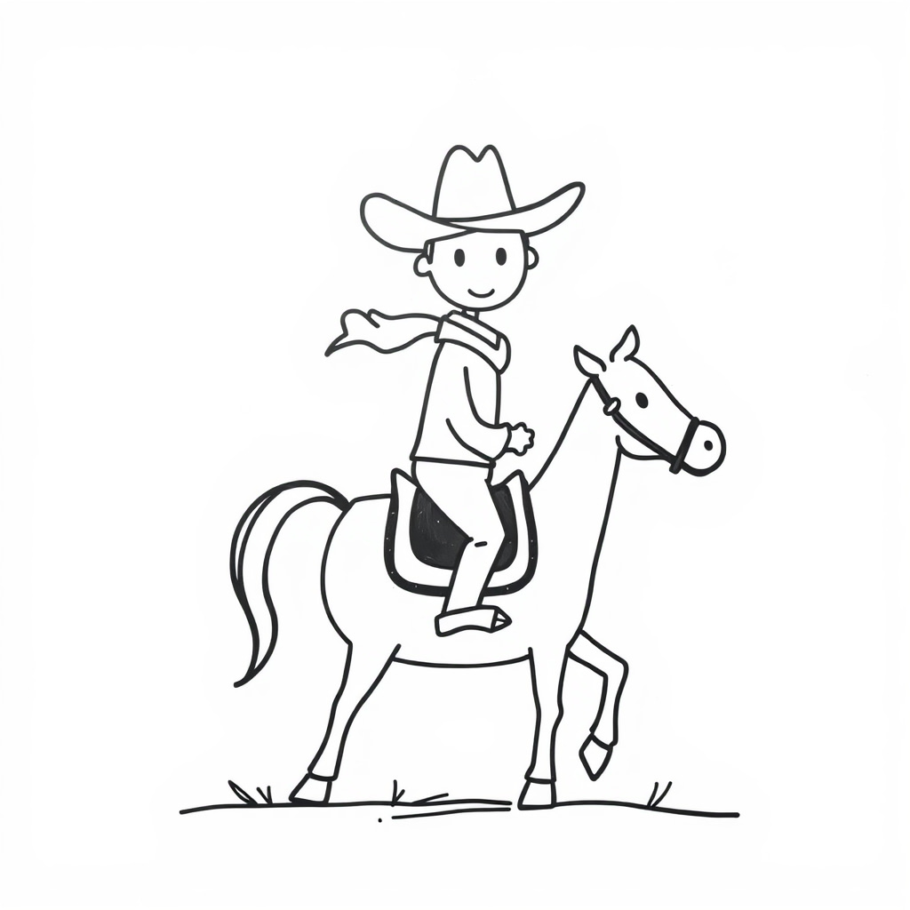 Cowboy riding a horse