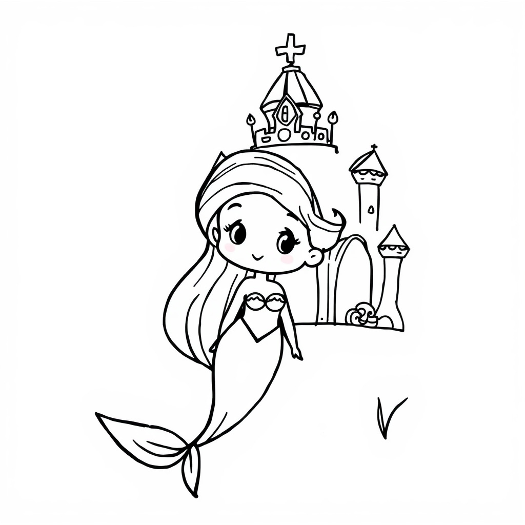 Ariel at King Triton's underwater palace