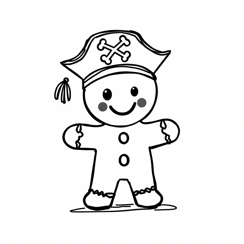 Gingerbread Man wearing a pirate hat