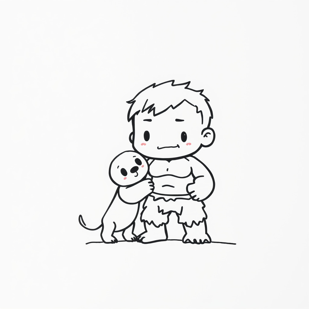 Hulk with puppy