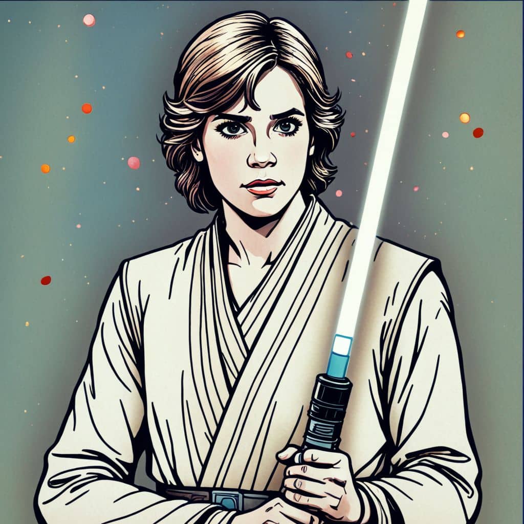 Colored Luke Skywalker using Force Push