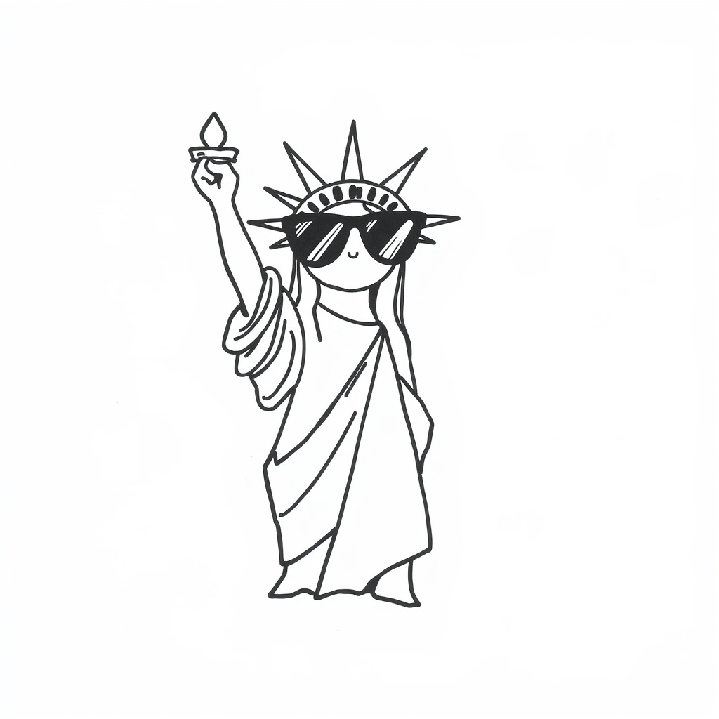 Sunglasses on Statue of Liberty