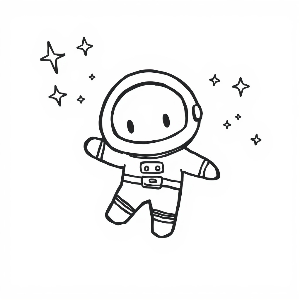 Astronaut floating under twinkling stars