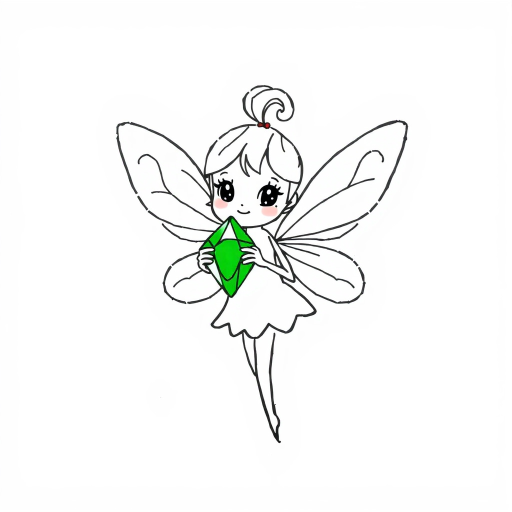 Fairy holding an emerald