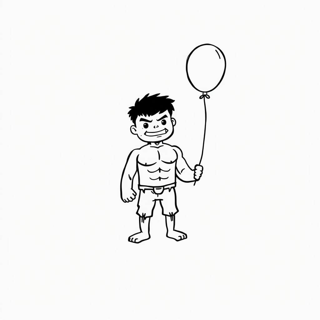 Hulk holding a balloon