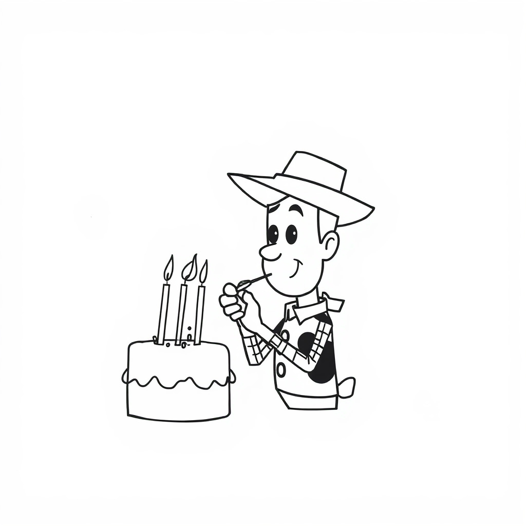 Woody blowing out candles