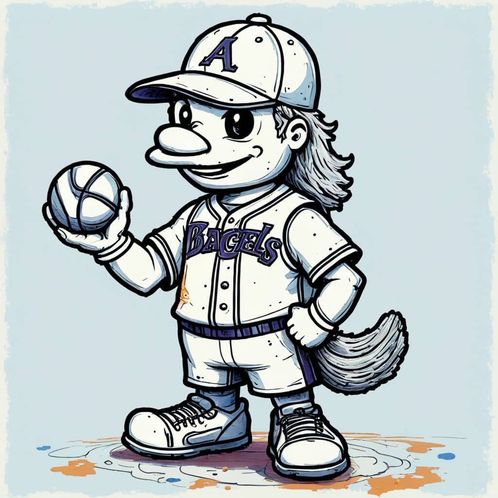 Colored Homer the Brave - Atlanta Braves mascot holding a baseball.