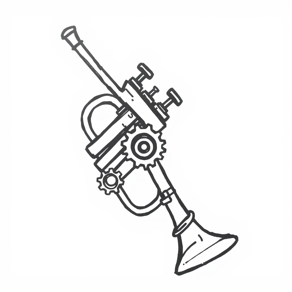 Steampunk trumpet with gears