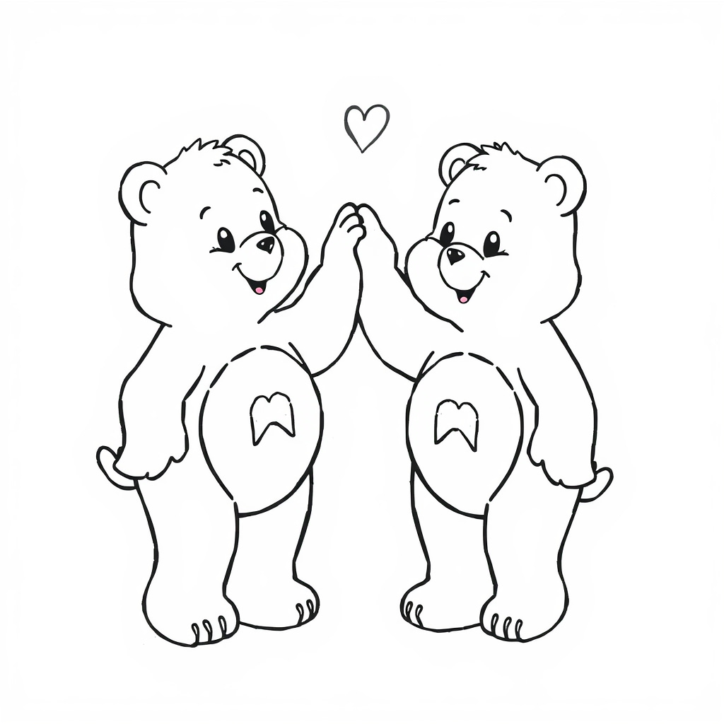 Care Bears high-fiving