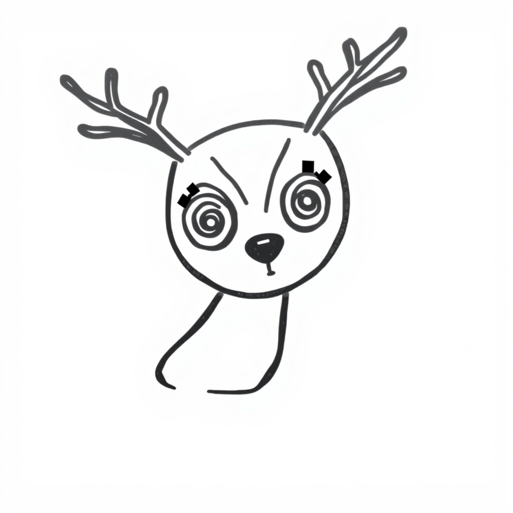 Deer with spiral eyes