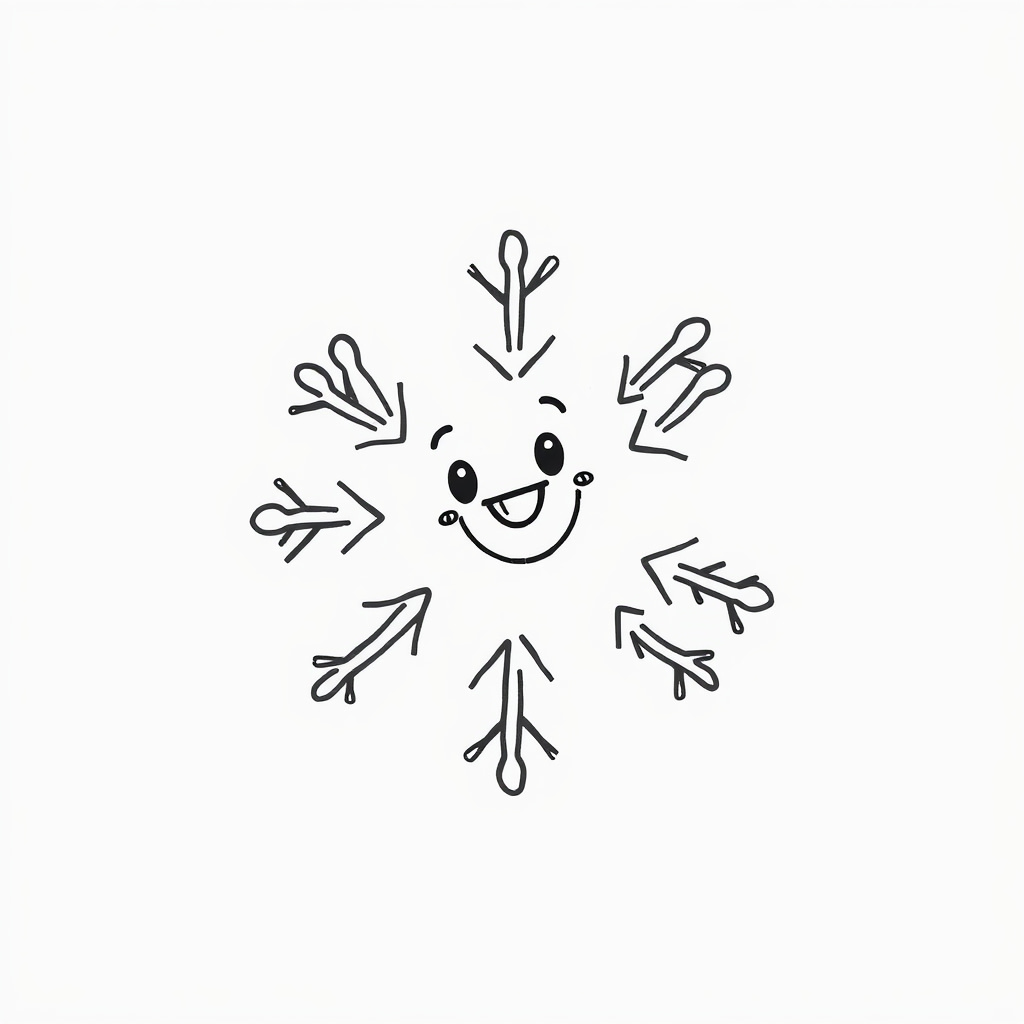 Excited snowflake swirling