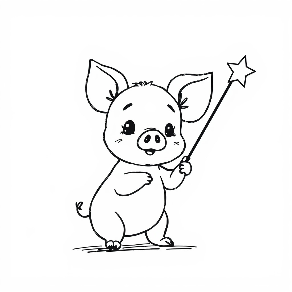 Piglet finds a magic wand