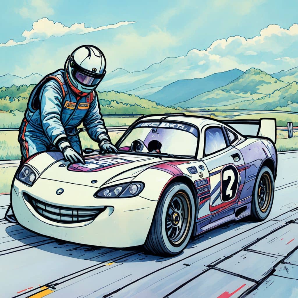 Colored Refueling the race car