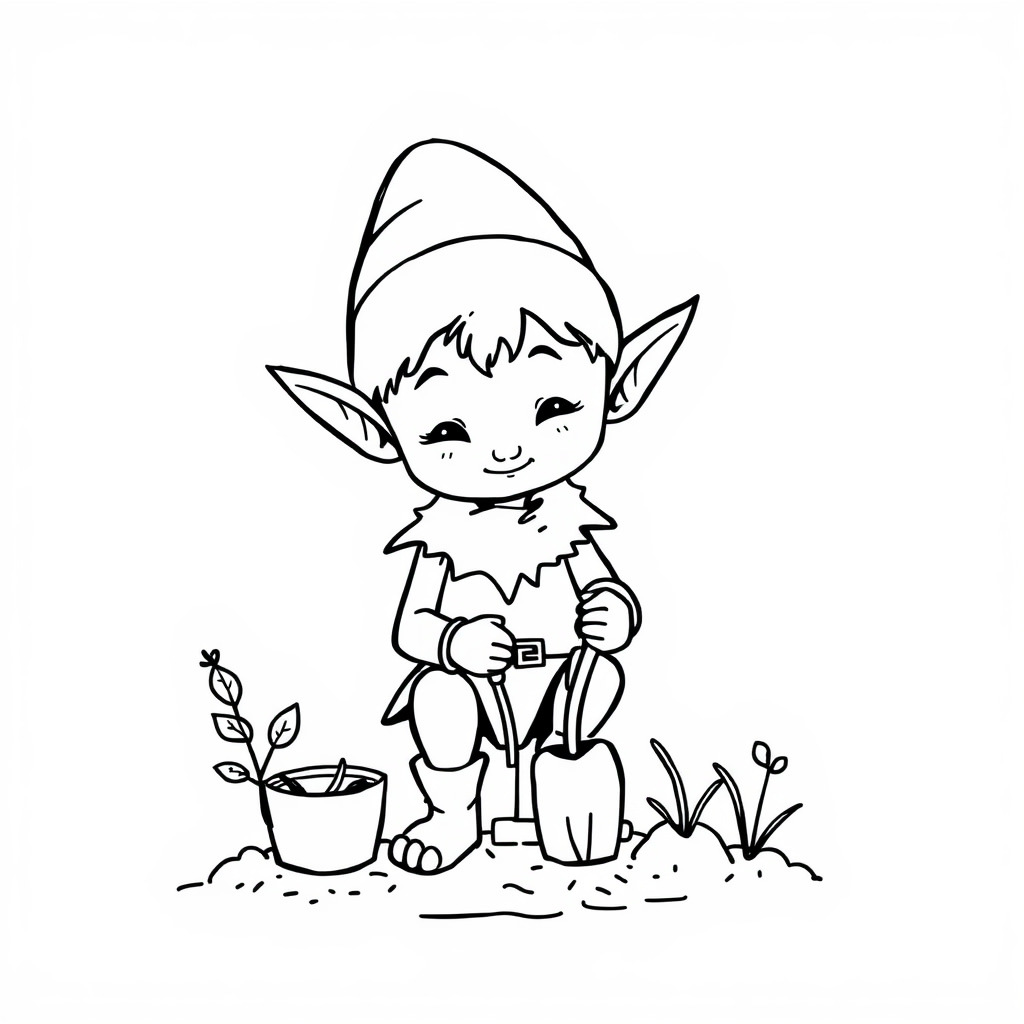 Elf gardening with tiny tools