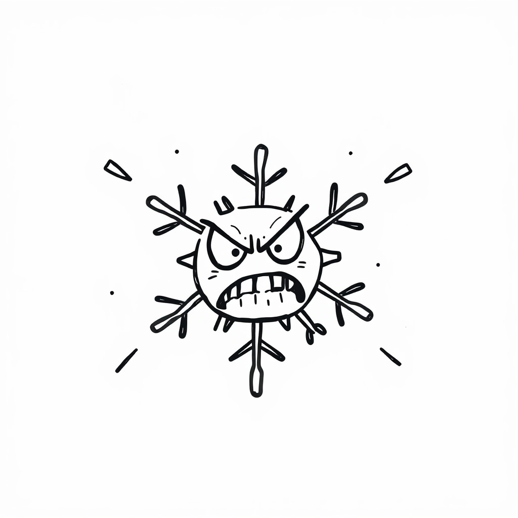 Angry snowflake crashing