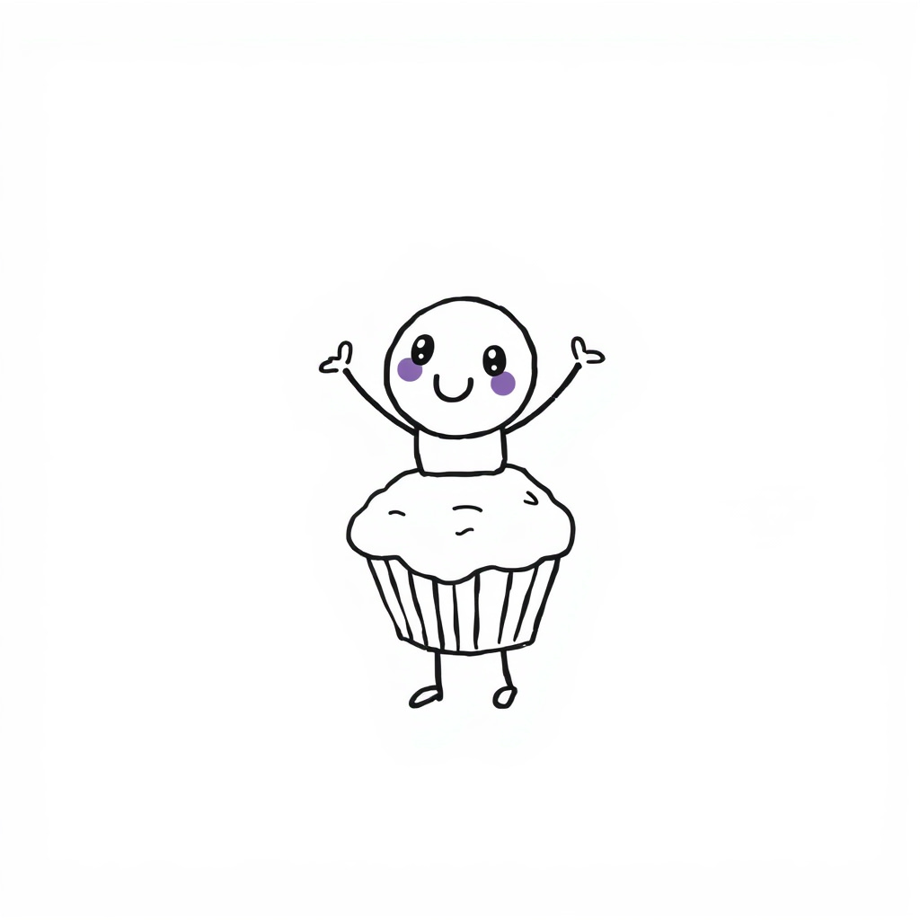 Blueberry dancing on a cupcake