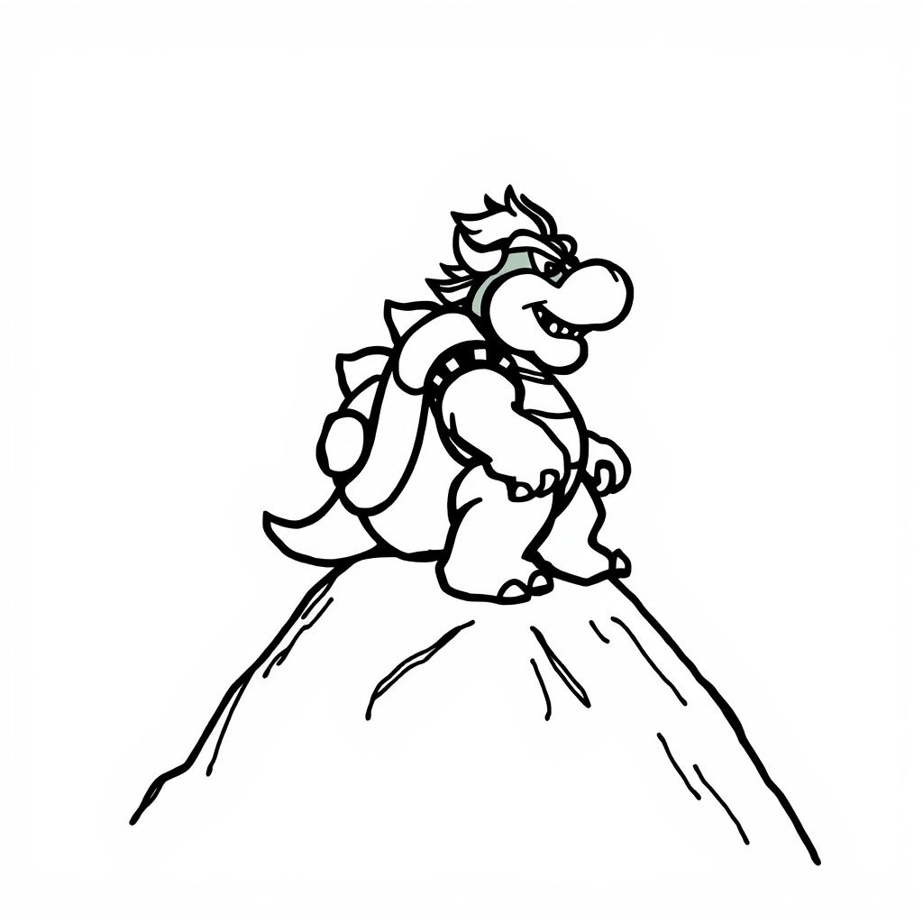 Bowser on a mountain