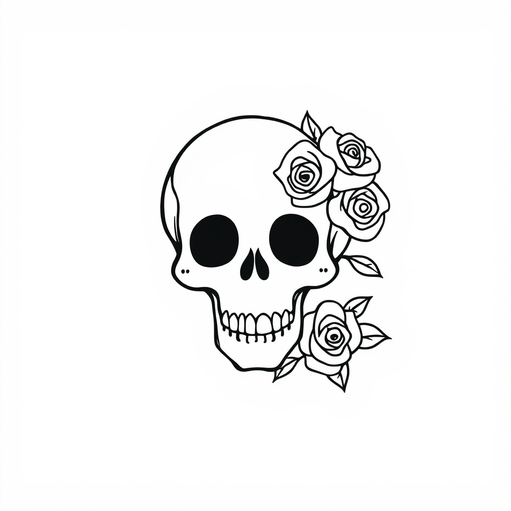 Gothic skull with roses