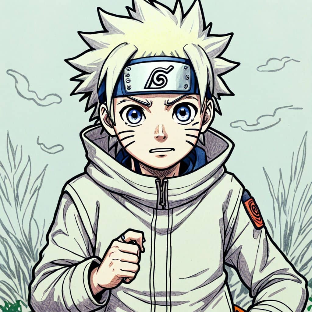 Colored Naruto - the ninja from Naruto anime wearing a Halloween costume