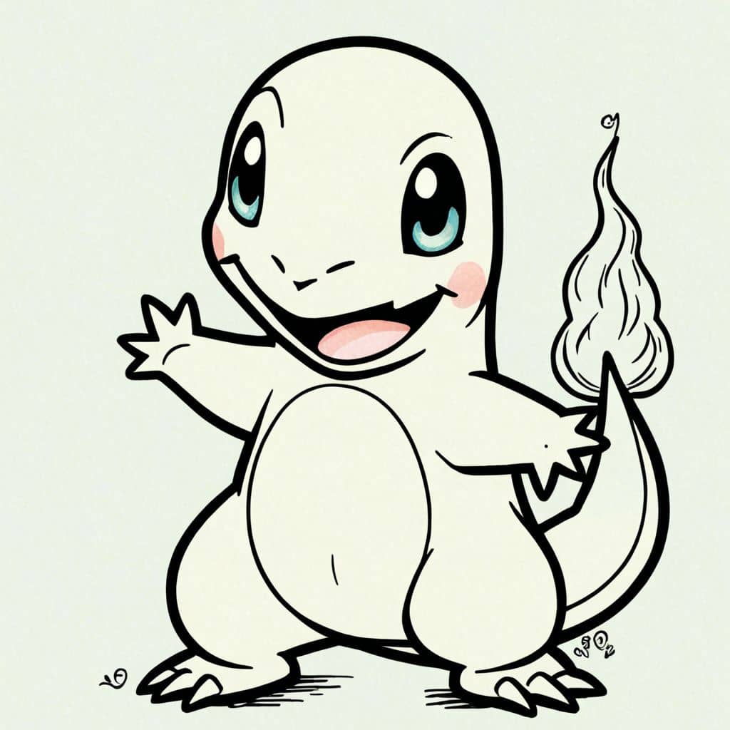 Colored Charmander - showing excitement
